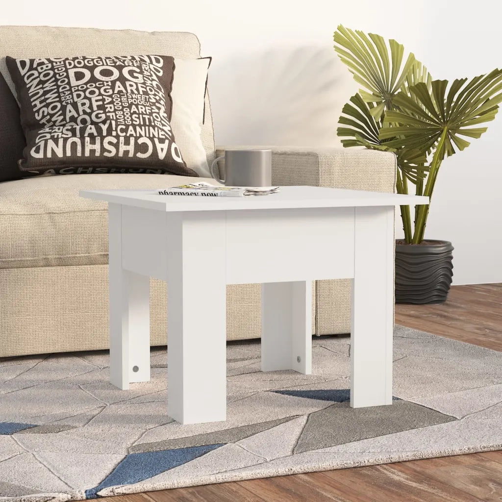 Tavolino da salotto | Tavolino da caff¨¨ | Tavolino da Soggiorno Bianco 55x55x42 cm in Legno Multistrato