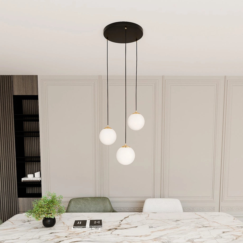 Lampada a sospensione ROYAL in metallo nero e oro
