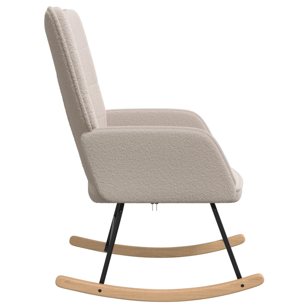 Sedia Relaxante  Grigio Chiaro in Tessuto Simile alla Lana Riccia