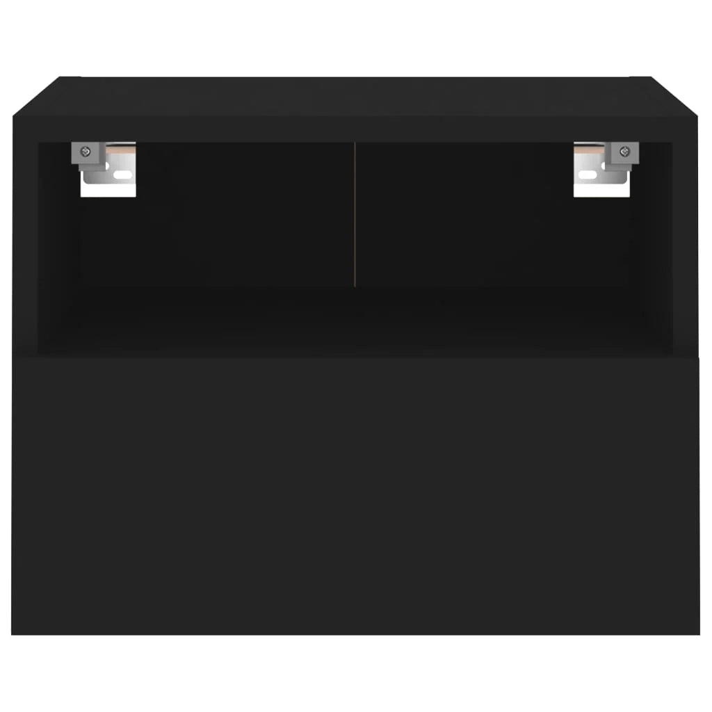 Mobile TV multimediale da parete mensola TV supporto TV sala da pranzo soggiorno camera da letto 2 pezzi 40 x 30 x 30 cm legno ingegnerizzato nero 02_0028907