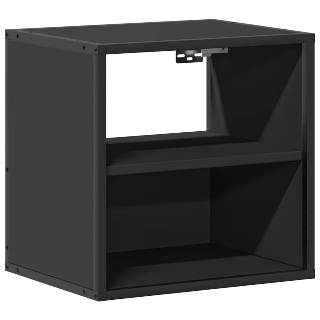 Comodino a Muro Nero 40x31x39,5 cm
