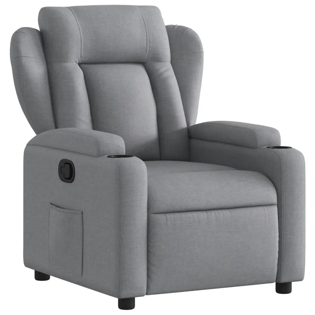 Divano Sedia-Poltrona reclinabile in tessuto grigio chiaro 407982