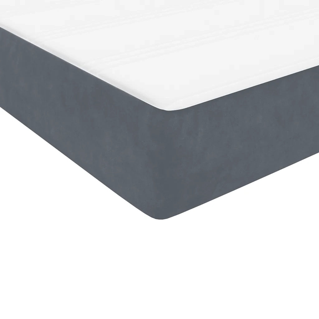 Letto a Molle con Materasso e LED Grigio Scuro 180x220 cm Velluto 3316750