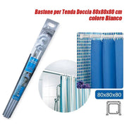 Trade Shop - Telaio Tenda Tende Bastone Asta Doccia E Vasca Da Bagno Colore Bianco 80x80x80cm -