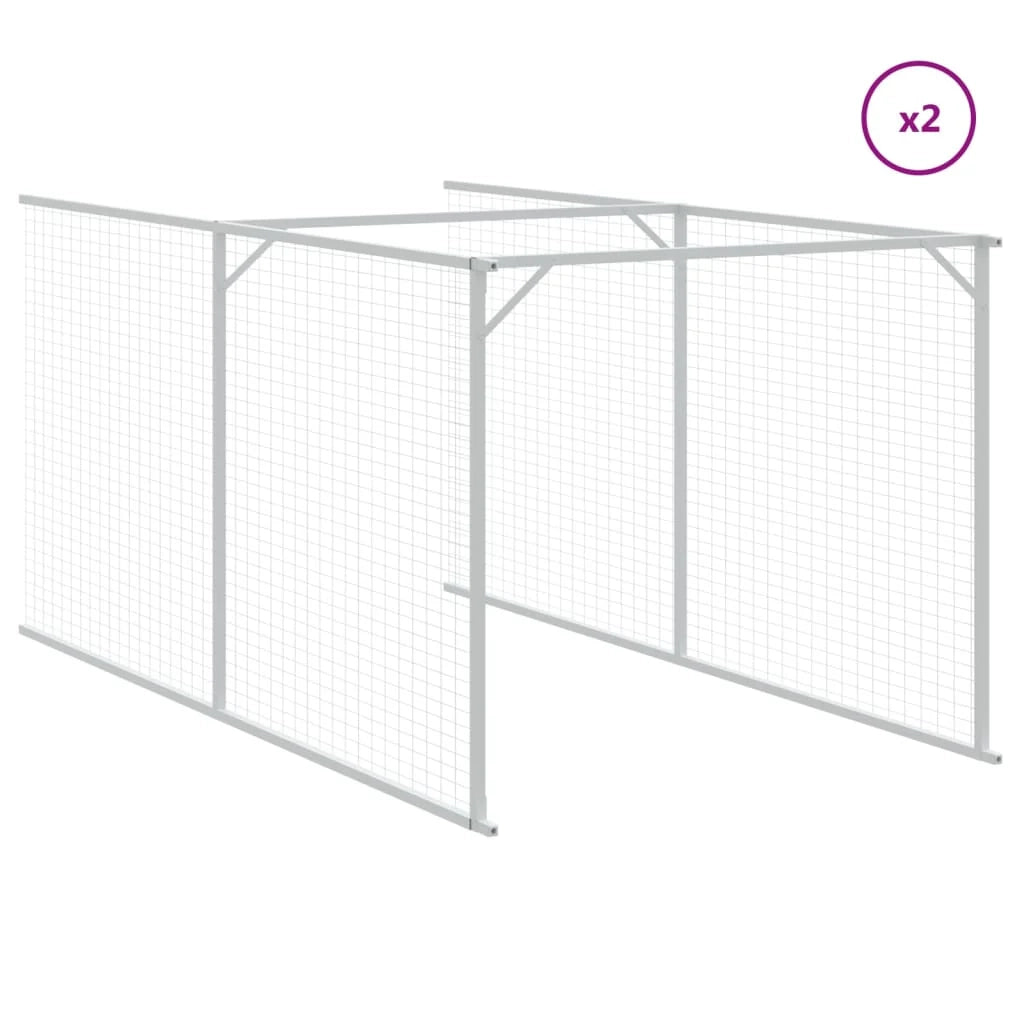 Cuccia per cani con tetto trasparente, acciaio zincato grigio 02_0043528