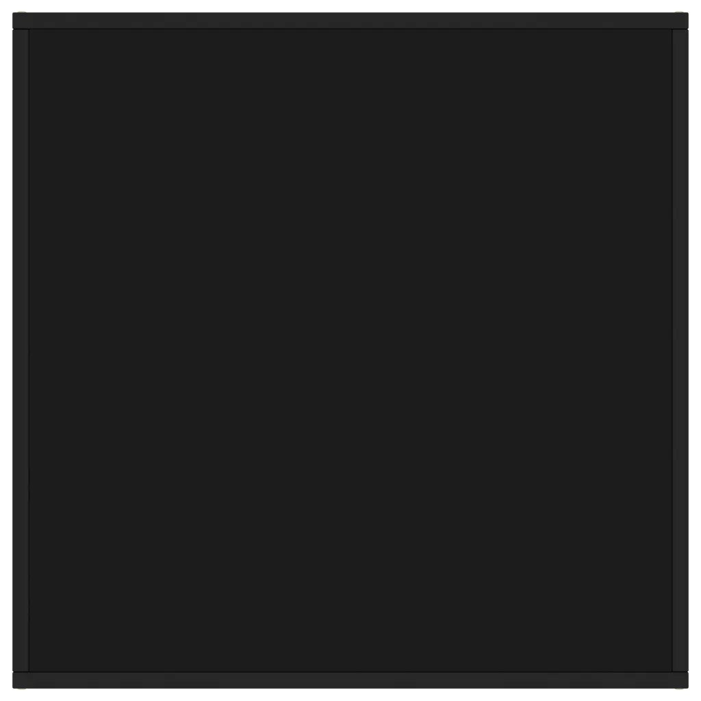 Tavolino da Salotto Nero con Vetro Nero 80x80x35 cm  cod mxl 9435