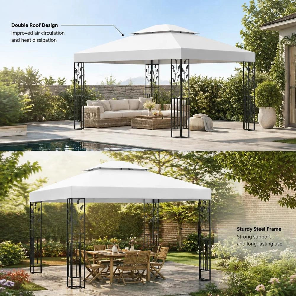 Pavilion With Double Roof 3x4 M White
