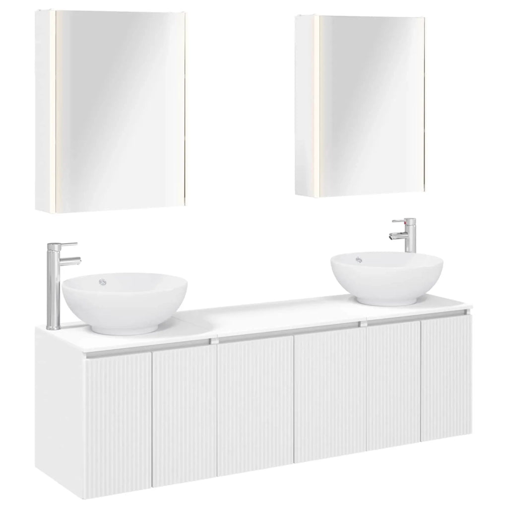 Set di Armadi da Bagno 5 pcs Bianco Legno ingegnerizzato 3406487