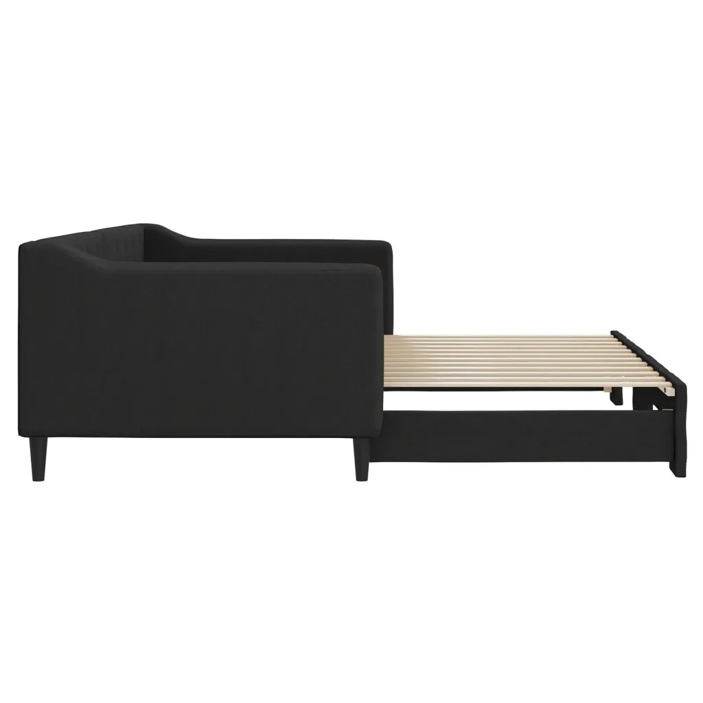 Divano Letto con Letto Estraibile Nero 90x200 cm in Tessuto 3197428