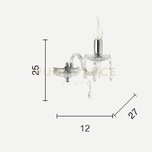 DALLAS/1 APPLIQUE ORO E CROMO 1 LUCE ATTACCO E14 H.25CM