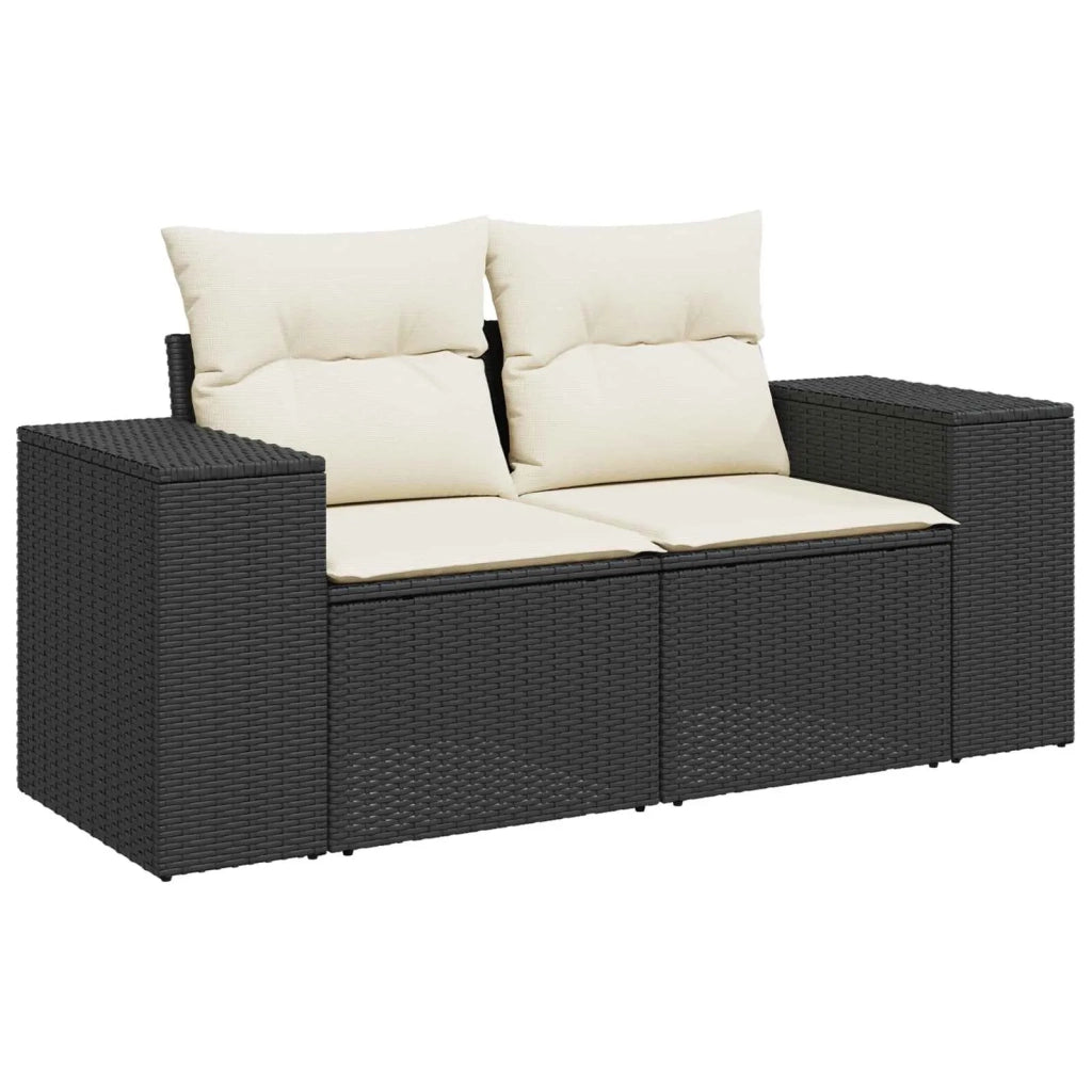 Set di divani 8 pz Nero e Bianco Crema 3448477
