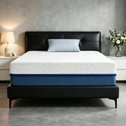 MATERASSO 90x190 cm in memory foam al tè verde, sfoderabile, blu/bianco