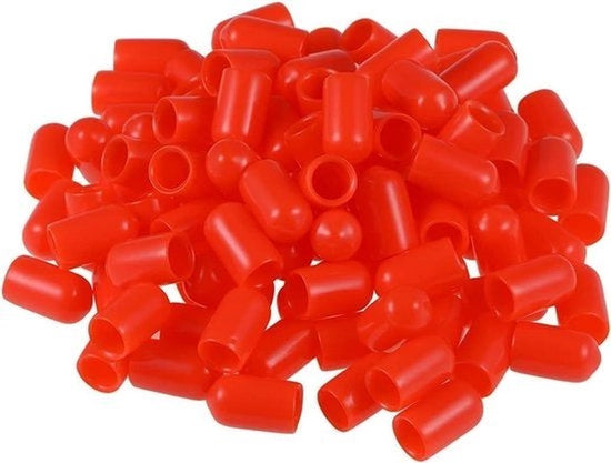 Eccentrici di protezione - 7 mm ID - In vinile - Eccentrici di protezione per tubi - Protezione - Adatti per tubi e cavi - Nero rosso giallo - 100 pezzi