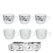 Set 3 Tazzine Tazze Caffè in Ceramica Senza Piattini Brusch Modern 2 Colori