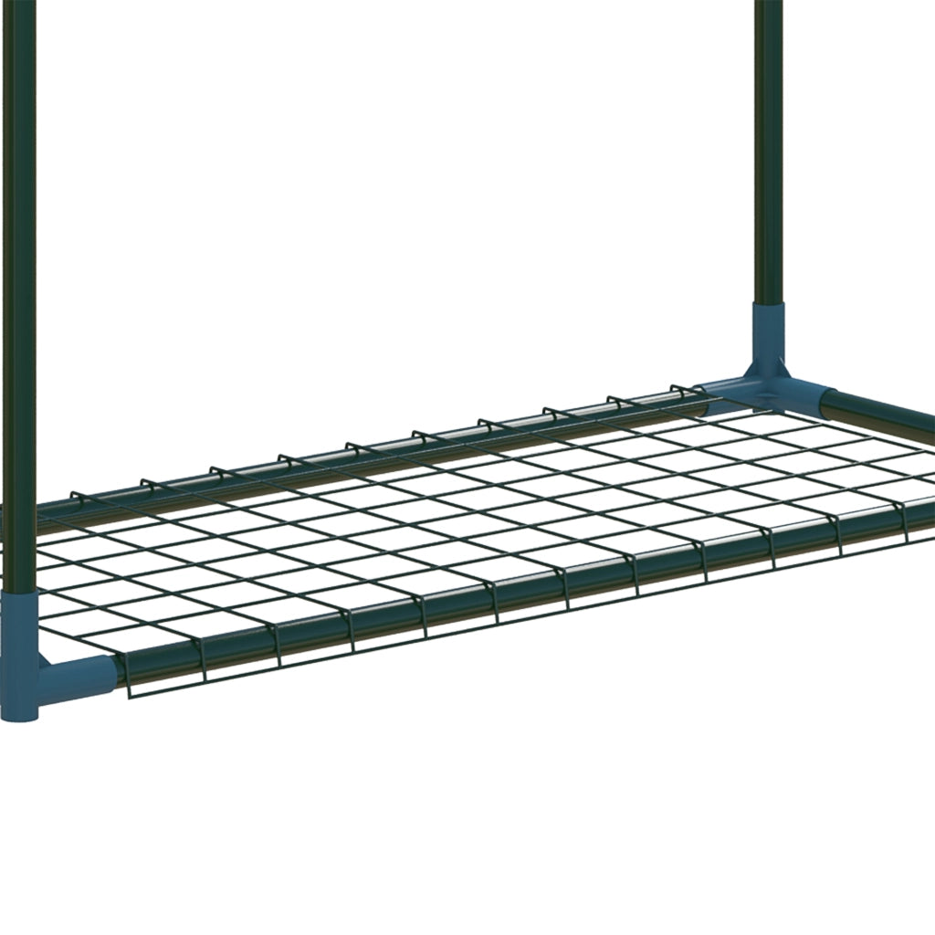 Portavaso da esterno a 4 ripiani, set 2 pezzi, in acciaio verde, 70 x 27 x 110 cm