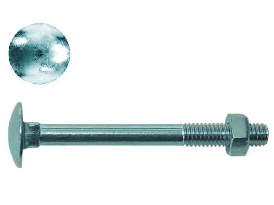 BULLONE ACCIAIO TESTA TONDA CON DADO- - ø mm.8x25 - 200 pezzi AMBROVIT