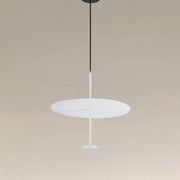 Trade Shop - Lampadario A Sospensione Luce 6500k Led 18w Disco Paralume Piatto Bianco Rotondo 33160 -