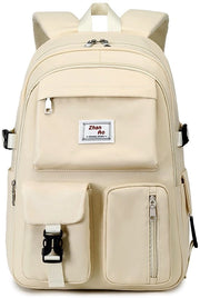 Borsa Casual per Bambini con Tasca per Laptop 15,6 Pollici, Impermeabile in Poliester, Bianca