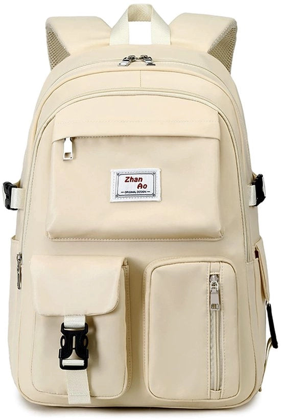 Borsa Casual per Bambini con Tasca per Laptop 15,6 Pollici, Impermeabile in Poliester, Bianca