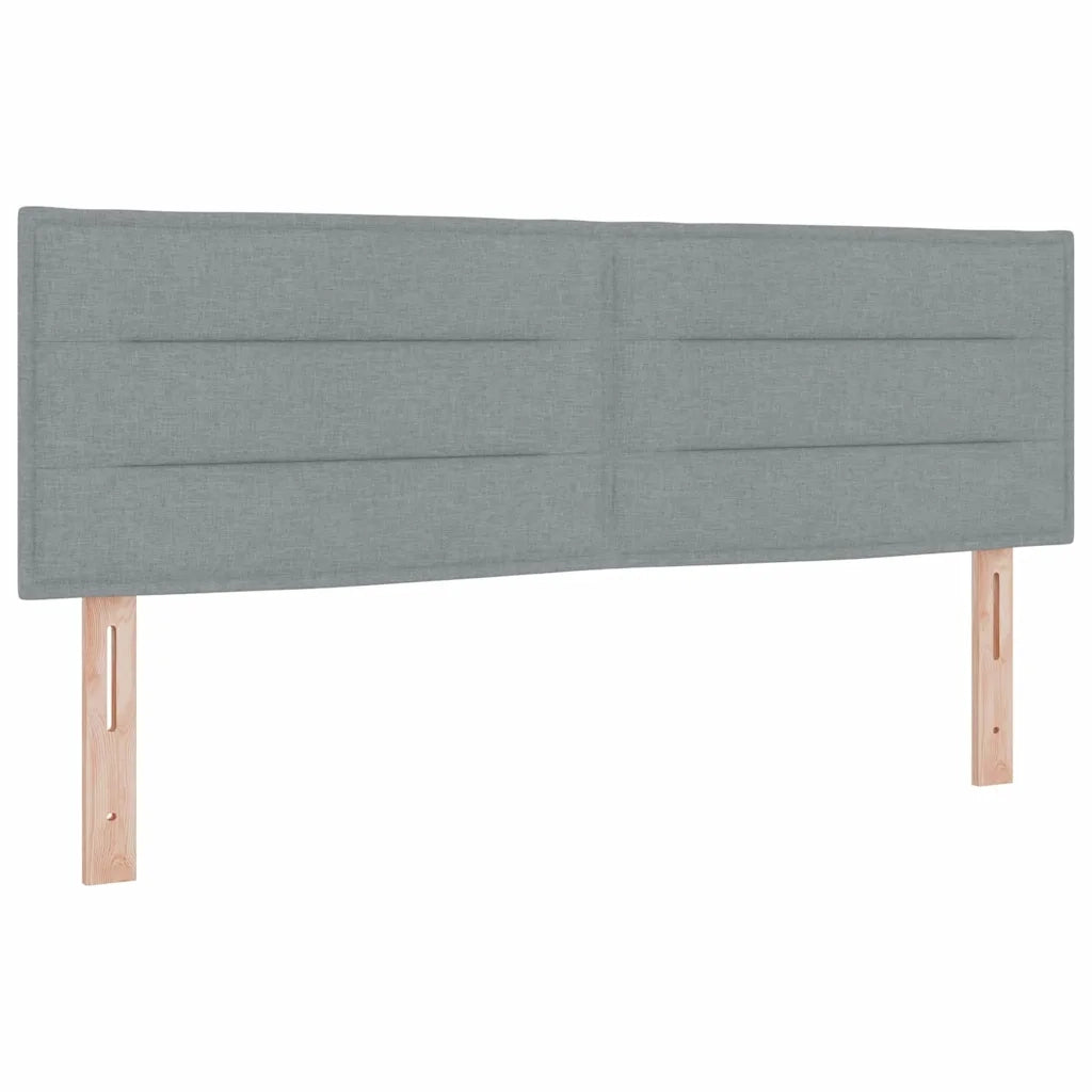 Letto a Sorgente LED con led Grigio chiaro 160 x 200 cm Tessuto