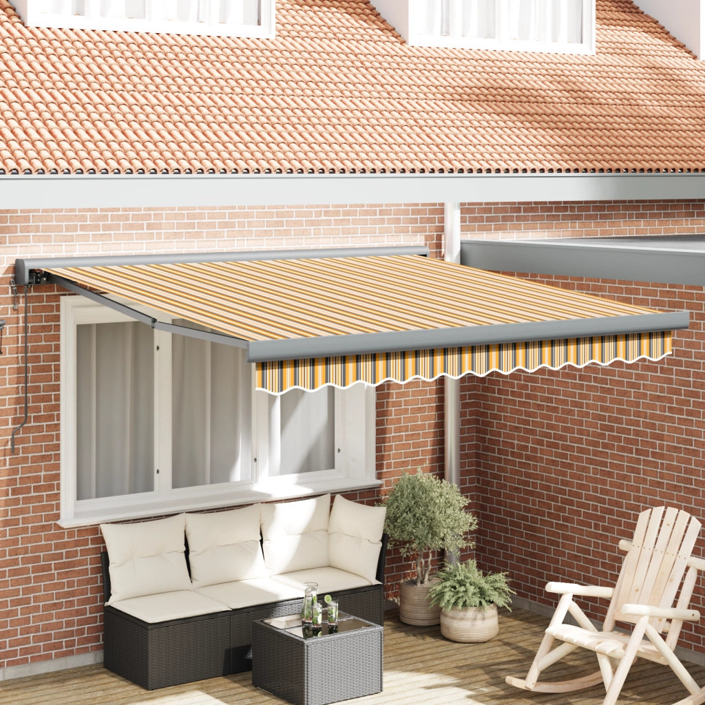 Tenda Retrattile Automatica a Strisce Multicolore 350x250 cm