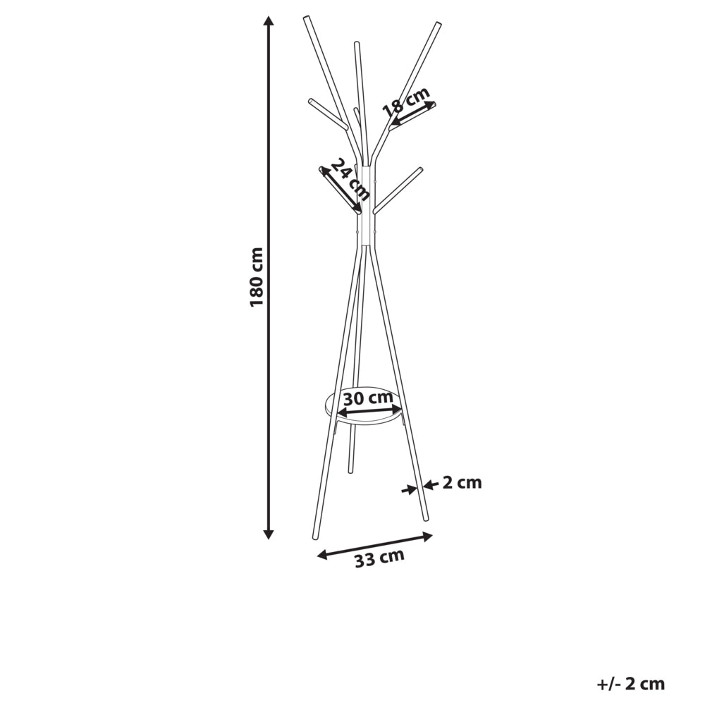 Appendiabiti in metallo nero da 181 cm con ripiano a scomparsa Rack per giacche Industriale Moderno Accento decorativo Accessori per corridoi