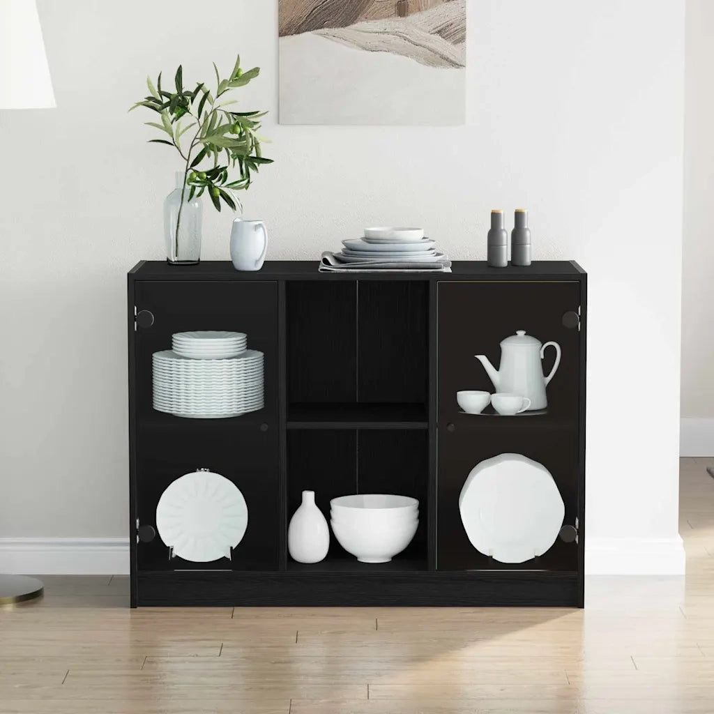 Credenza Rovere Nero 100 x 37 x 75.5 cm 3329302