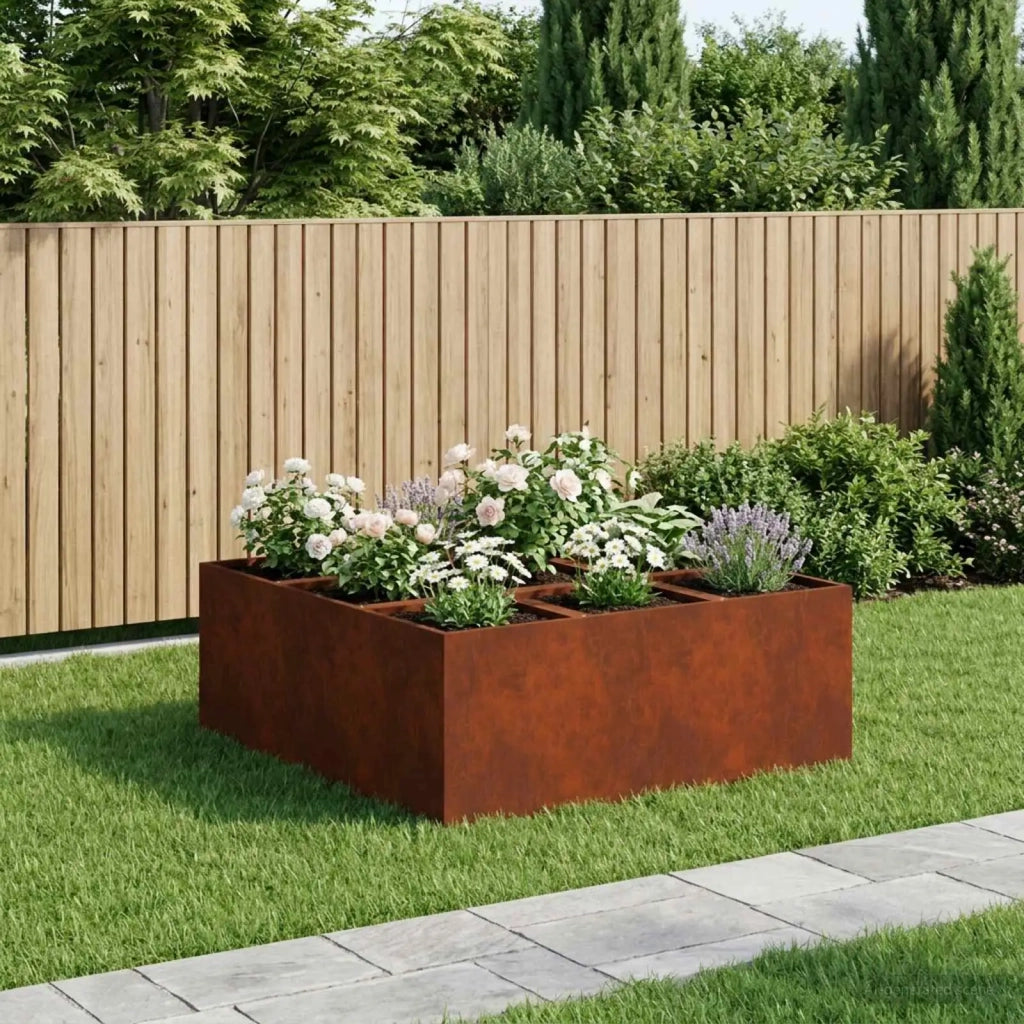 Vaso da giardino Ruggine 100 x 100 x 20 cm Acciaio Corten 8005742