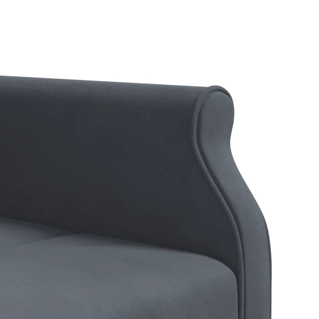 Divano Letto a L Grigio Scuro 271x140x70 cm in Velluto 3157222
