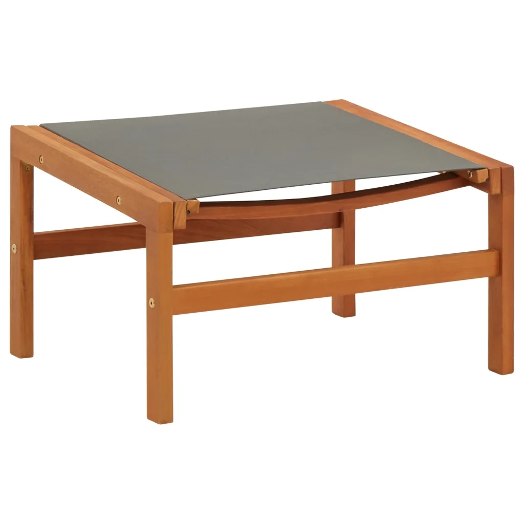 Sedia da Giardino con Pouf Grigia Eucalipto e Textilene  cod mxl 20426