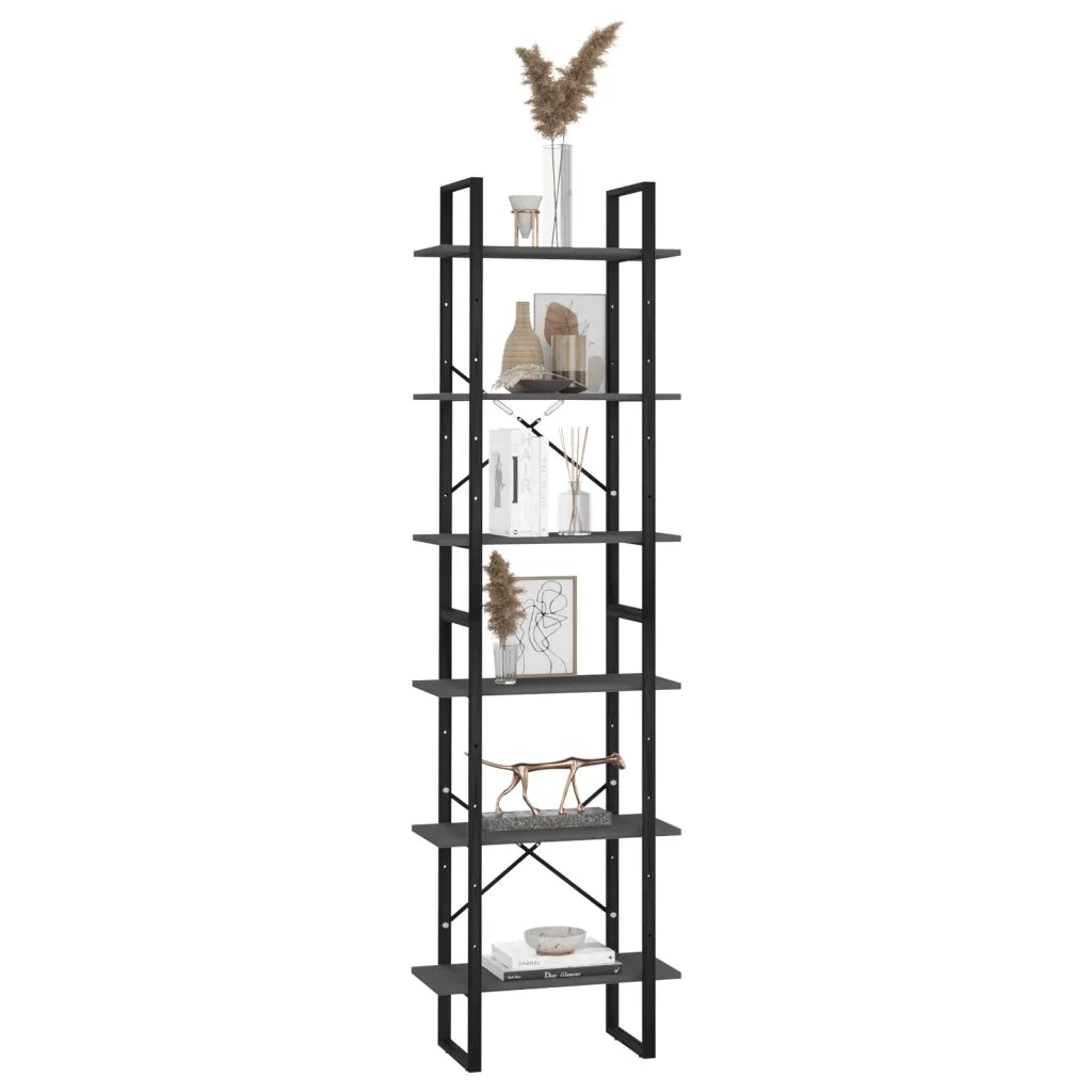 Scaffale Portaoggetti Grigio 60x30x210 cm in Legno Multistrato 806519