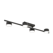 Lampada da soffitto BET 4 in acciaio nero opaco
