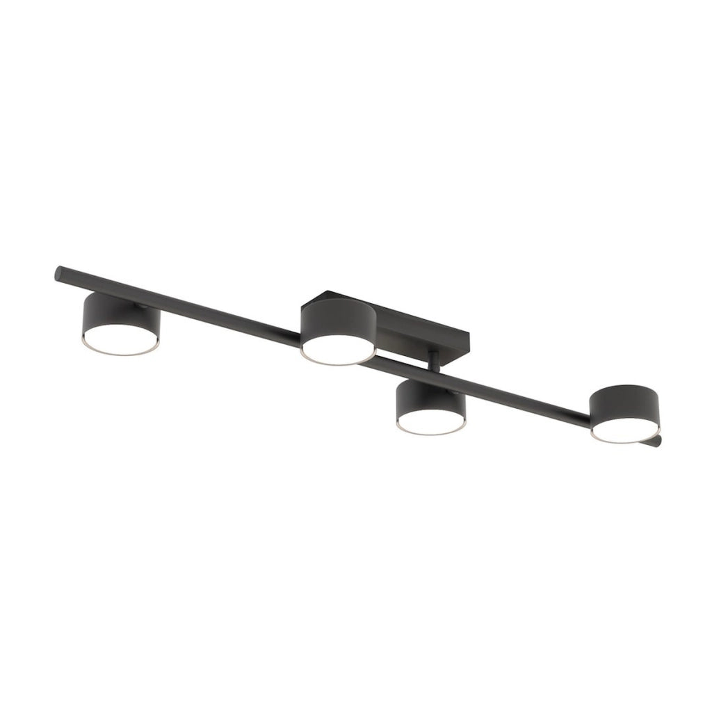 Lampada da soffitto BET 4 in acciaio nero opaco