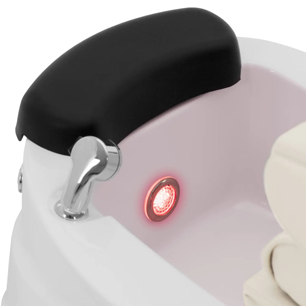 Poltrona pedicure elettrica con pediluvio illuminato e funzione massaggio 105 watt 150 kg bianco crema 14_0009023