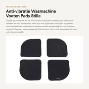 Antivibratie Pads per Pedale per Lavastoviglie - 4 Stuks - Pads Antiscivolo EVA - Protezione per Pavimento - Riduzione del Rumore - Facili da Installare - Pads di Dampening per Vibrazioni