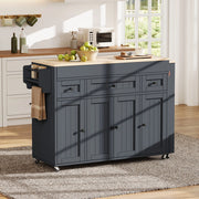 Carrello da cucina con piano estraibile, 3 cassetti, per cucina, grigio, 137-190,6 × 45,2 × 92 cm