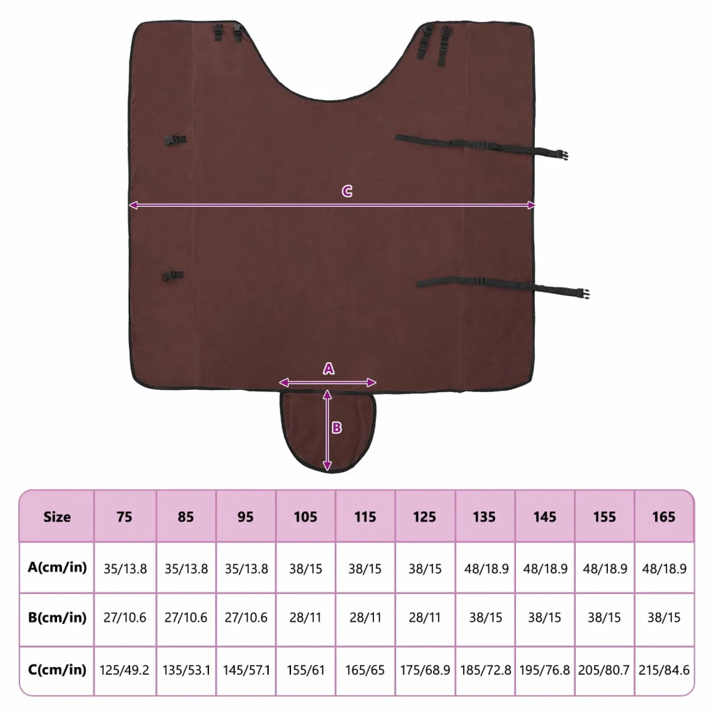 Coperta per Cavalli Marrone Scuro Completo 155 cm Poliestere CFW8542303