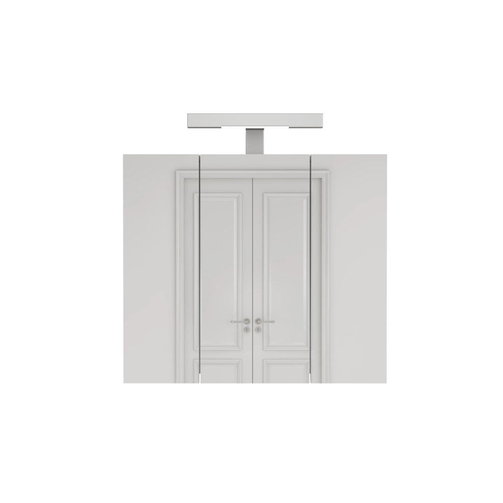 Mobile con specchio con 3 ante; LED e presa integrata; ripiani regolabili per bagno; in MDF e vetro; bianco; 60 cm