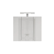 Mobile con specchio con 3 ante; LED e presa integrata; ripiani regolabili per bagno; in MDF e vetro; bianco; 60 cm