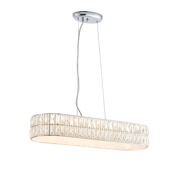 Lampadario sospensione Verina cristallo cromo LED 26W