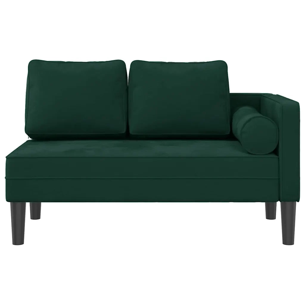 Chaise Longue con Cuscini Verde Scuro in Velluto CFW1254627