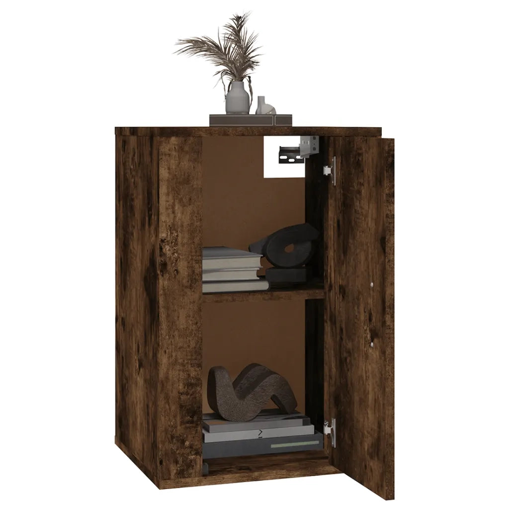 Mobile Porta TV a Parete Rovere Fumo 40x34,5x60 cm 816666