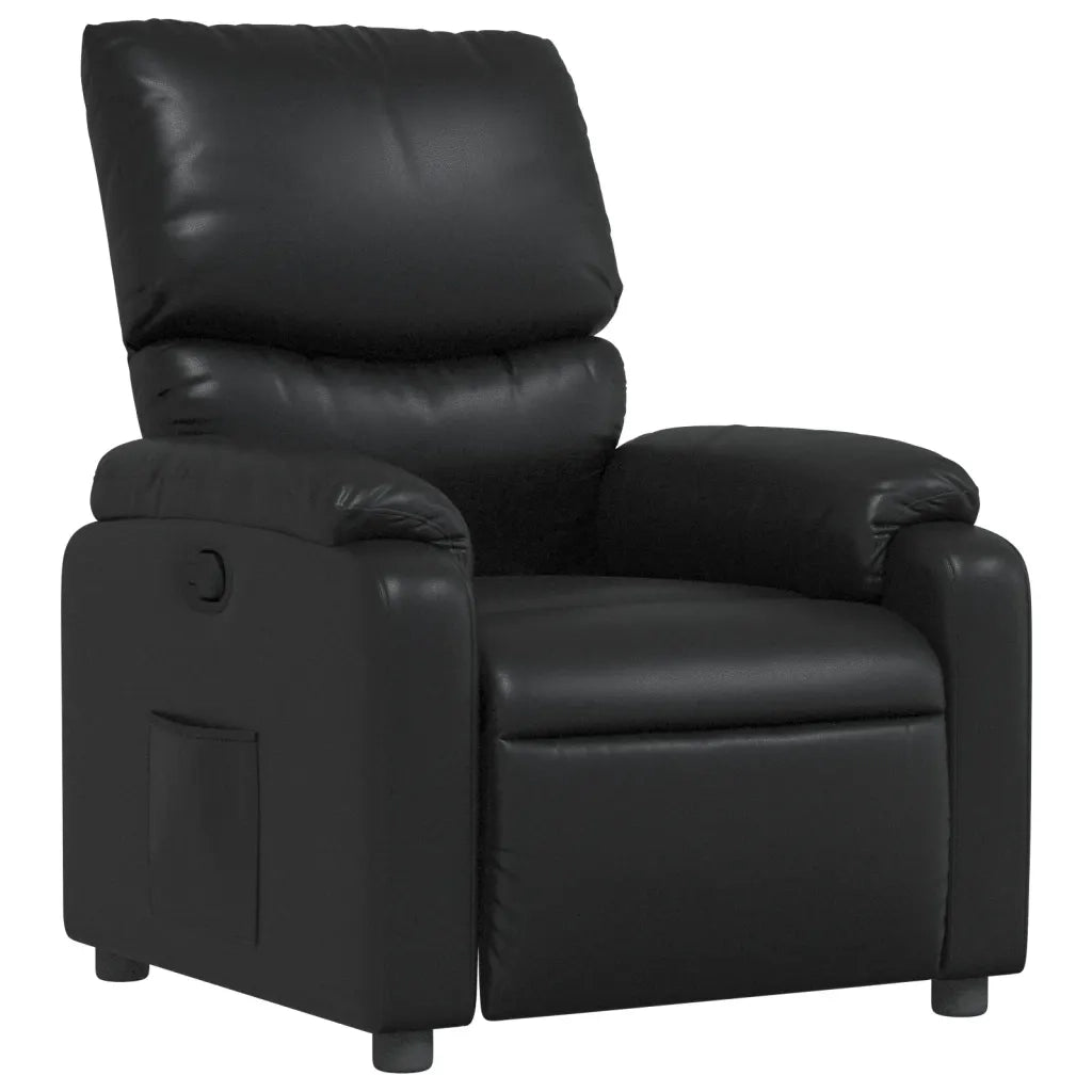 Divano Sedia-Poltrona Reclinabile Nera in Similpelle 393969