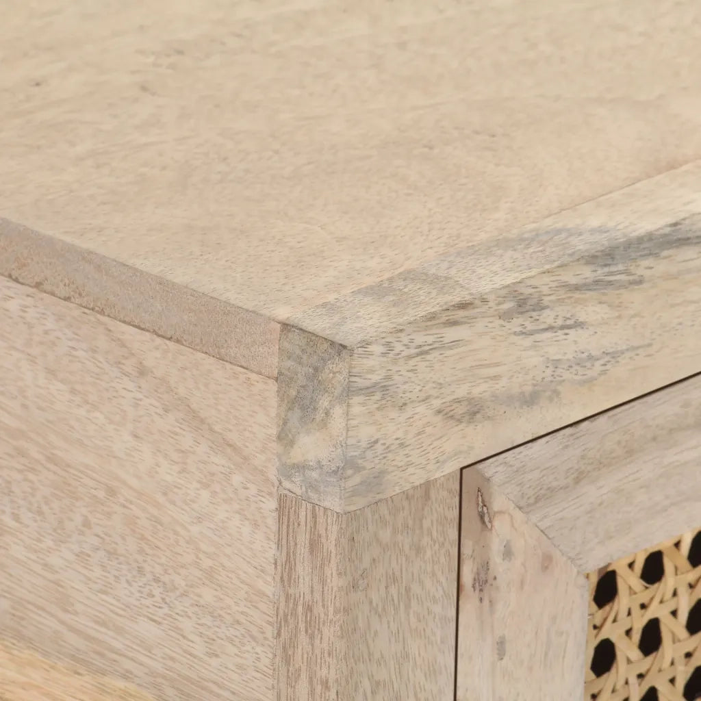 Tavolo Consolle | Tavolo d'Ingresso 100x35x76 cm Massello di Mango e Canna Naturale