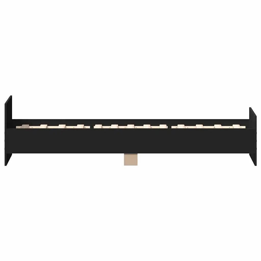 Giroletto Nero 75x190 cm Small Single in Legno Multistrato 835947