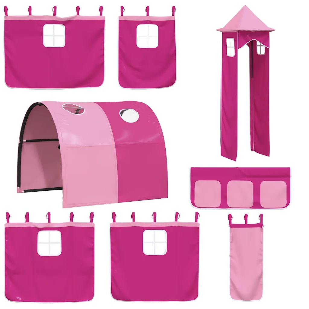 Tende per Letto a Soppalco con Tunnel e Torre Rosa CFW8346657