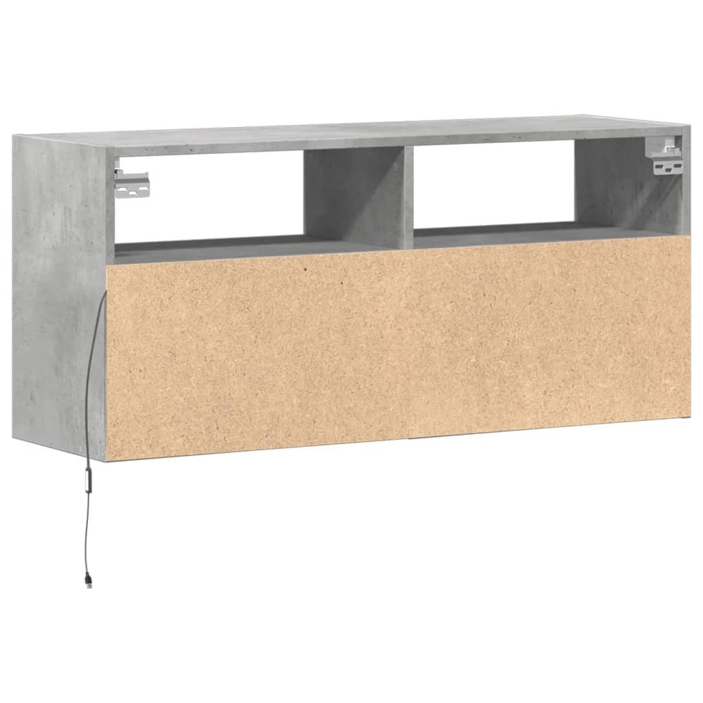 Mobile TV multimediale scaffale TV credenza mobile TV sala da pranzo soggiorno camera da letto mobile da parete con luci LED 100 x 31 x 45 cm grigio 02_0027846