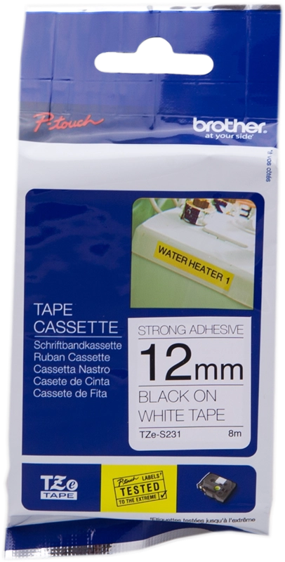Brother TZE-S231 nastro per etichettatrice Nero su bianco TZ
