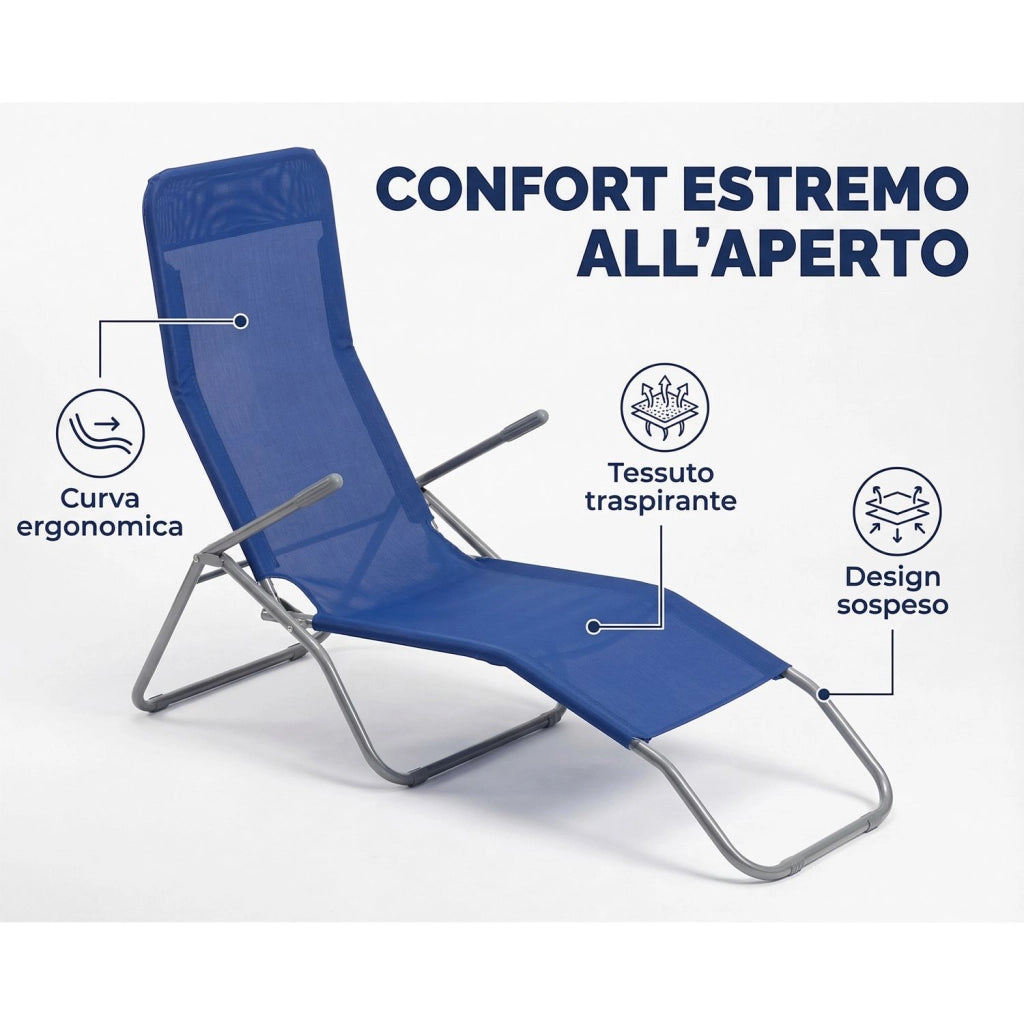 Marvin Lettino Basculante da Giardino Swing Sdraio Oscillante in Acciaio Telo Textilene Traspirante Relax Ergonomico per