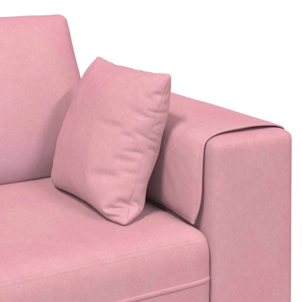 Divano 3 pcs Rosa 250 x 188 x 76 cm Velluto 3335175